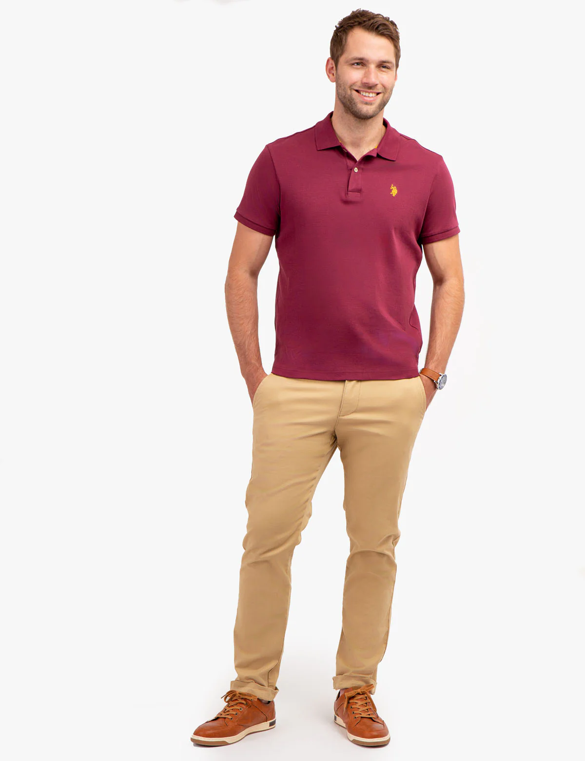 SOLID INTERLOCK POLO SHIRT