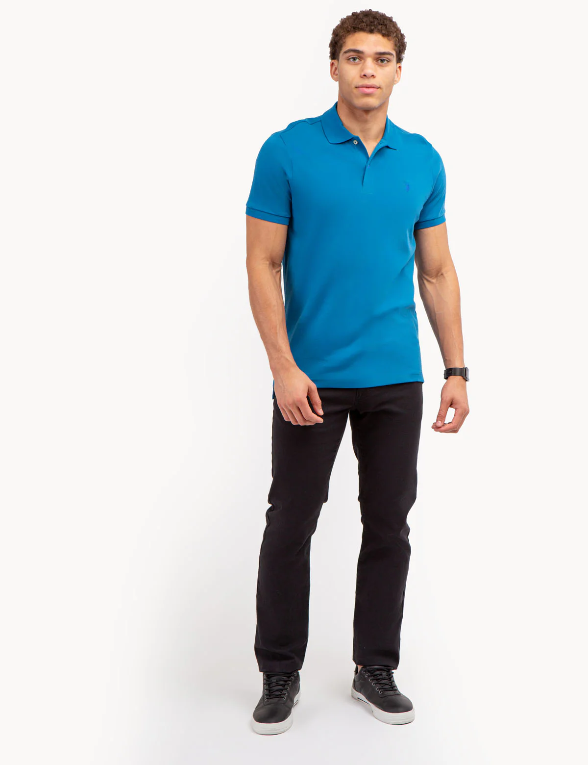 SOLID INTERLOCK POLO SHIRT