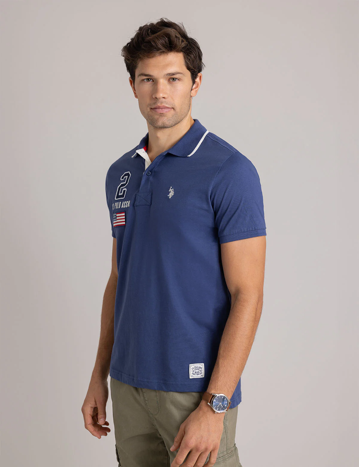 22720-peached-jersey-polo-shirt-with-applique-1.webp PEACHED JERSEY POLO SHIRT WITH APPLIQUE