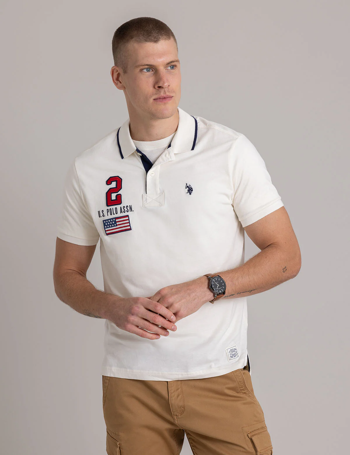 22720-peached-jersey-polo-shirt-with-applique-7.webp PEACHED JERSEY POLO SHIRT WITH APPLIQUE