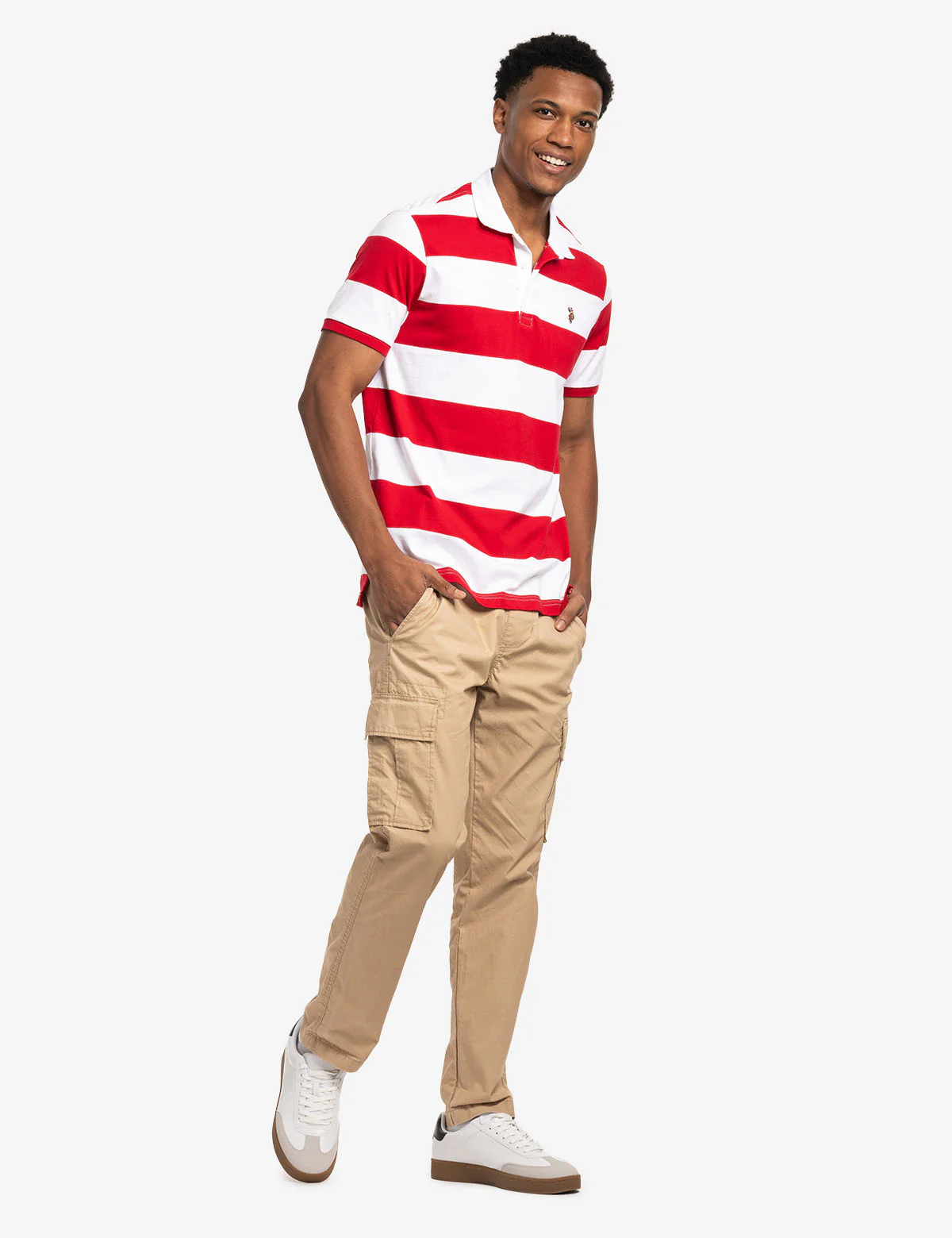 TWILL COLLAR RUGBY STRIPE JERSEY POLO SHIRT