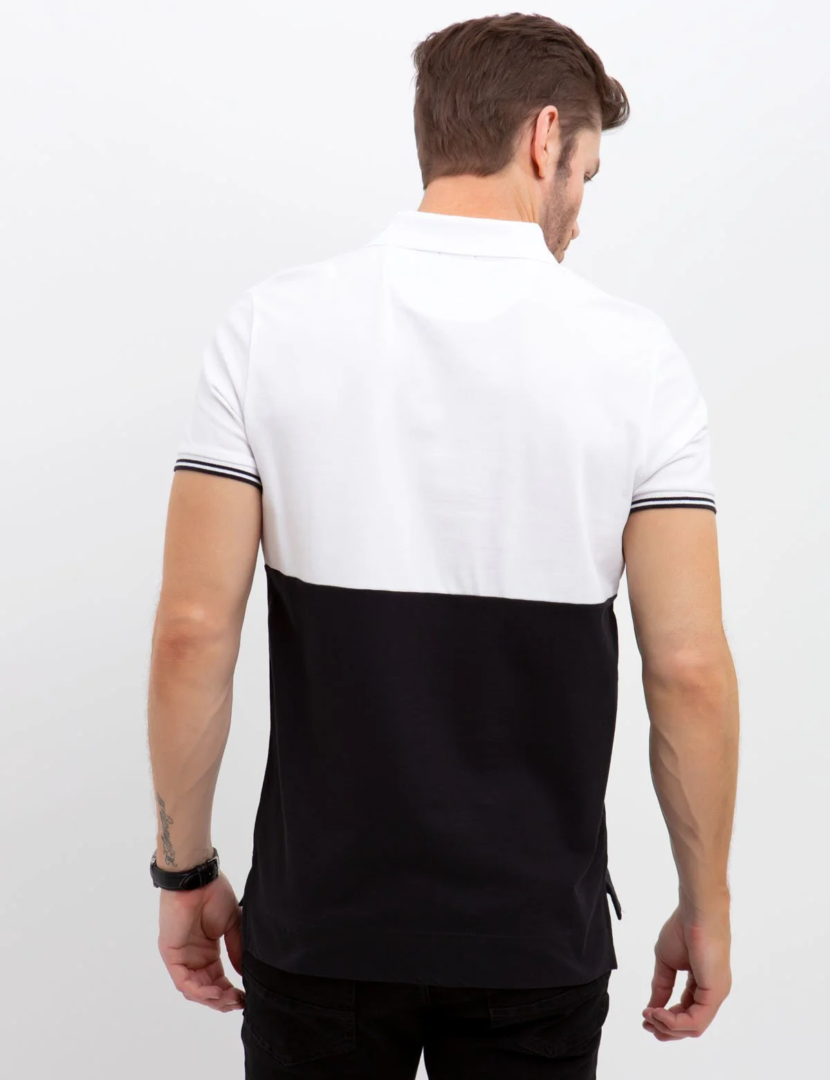 BLACK MALLET SLIM FIT STRETCH PIQUE POLO SHIRT