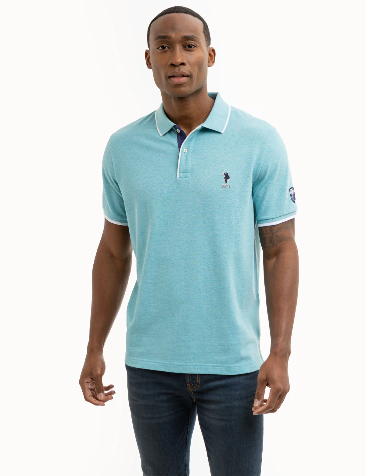 23118-uspa-team-piped-heather-pique-polo-shirt-1.webp USPA TEAM PIPED HEATHER PIQUE POLO SHIRT