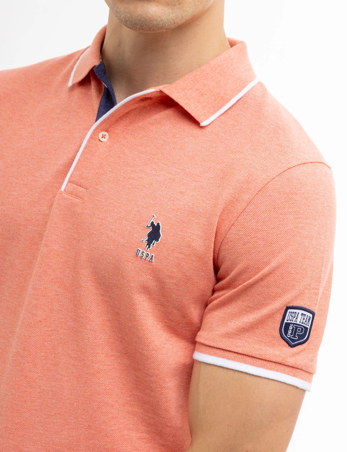 23118-uspa-team-piped-heather-pique-polo-shirt-10.webp USPA TEAM PIPED HEATHER PIQUE POLO SHIRT