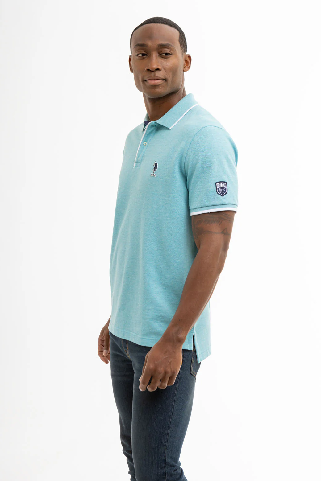 23118-uspa-team-piped-heather-pique-polo-shirt-3.webp USPA TEAM PIPED HEATHER PIQUE POLO SHIRT