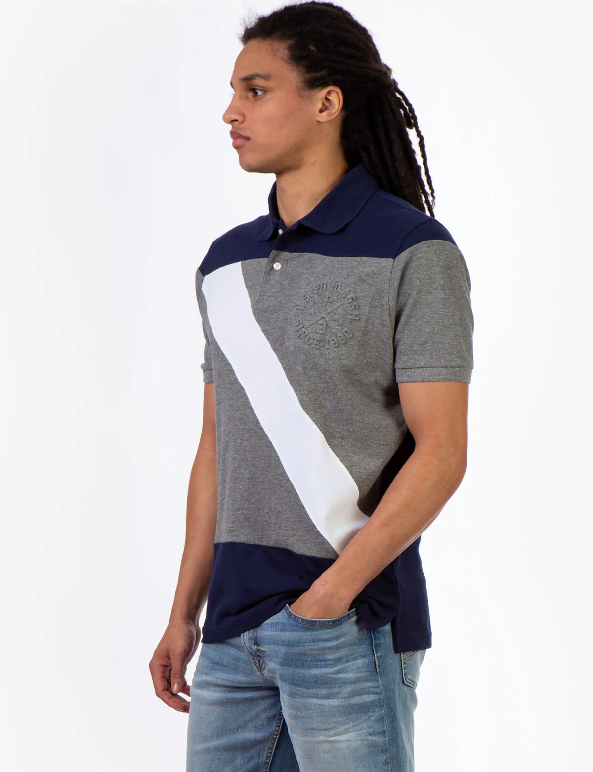 COLORBLOCK SASH PIQUE POLO SHIRT