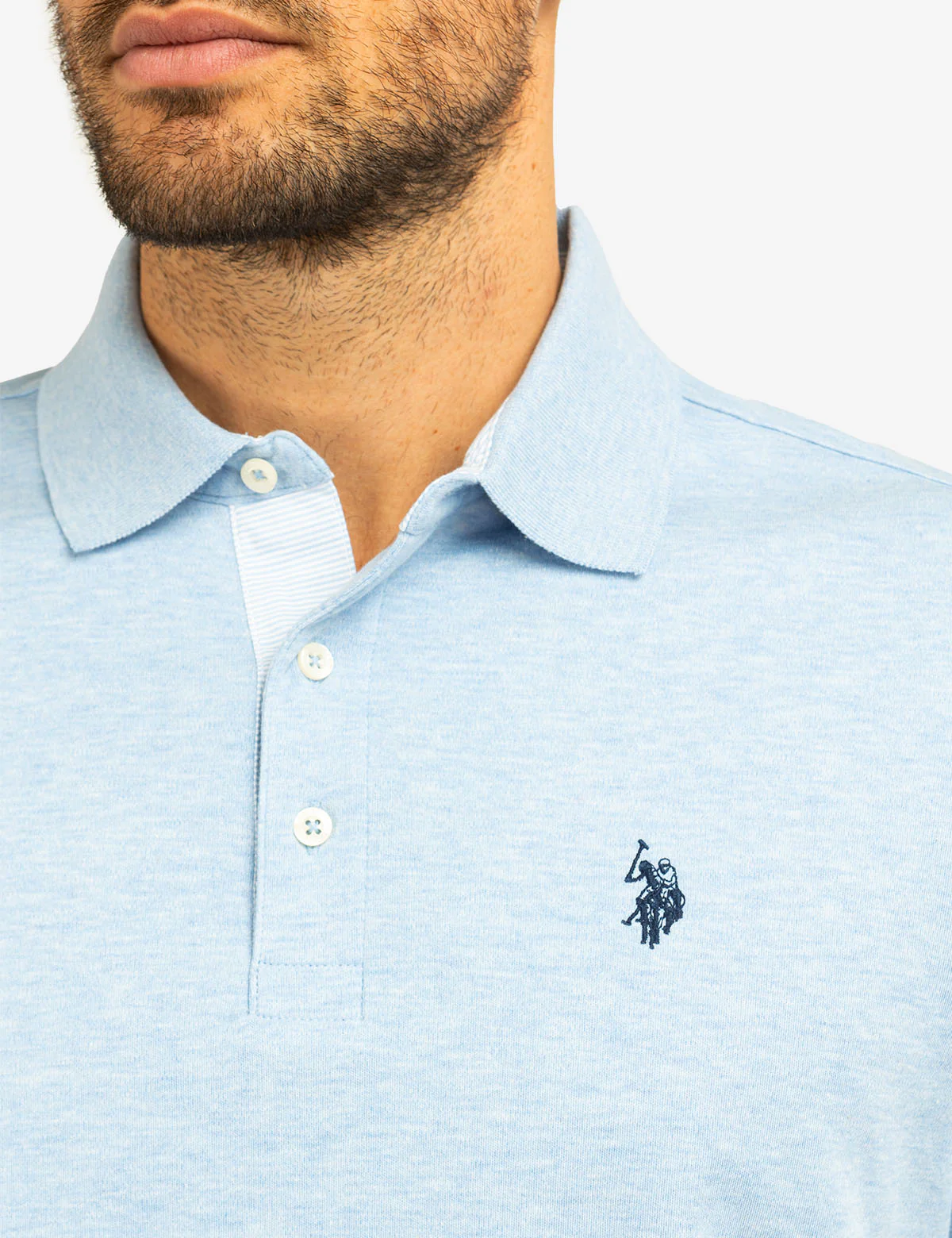 SOLID INTERLOCK POLO SHIRT WITH WOVEN TRIM