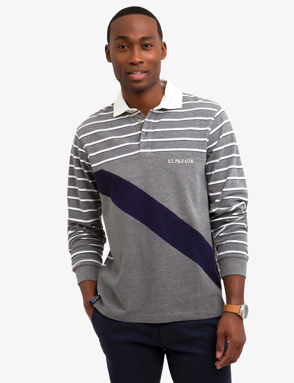23426-diagonal-stripe-long-sleeve-polo-shirt-1.webp DIAGONAL STRIPE LONG SLEEVE POLO SHIRT