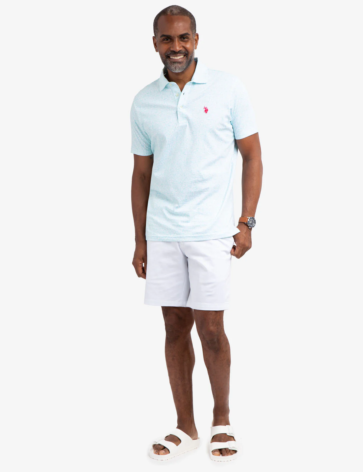 FLORAL JERSEY POLO SHIRT