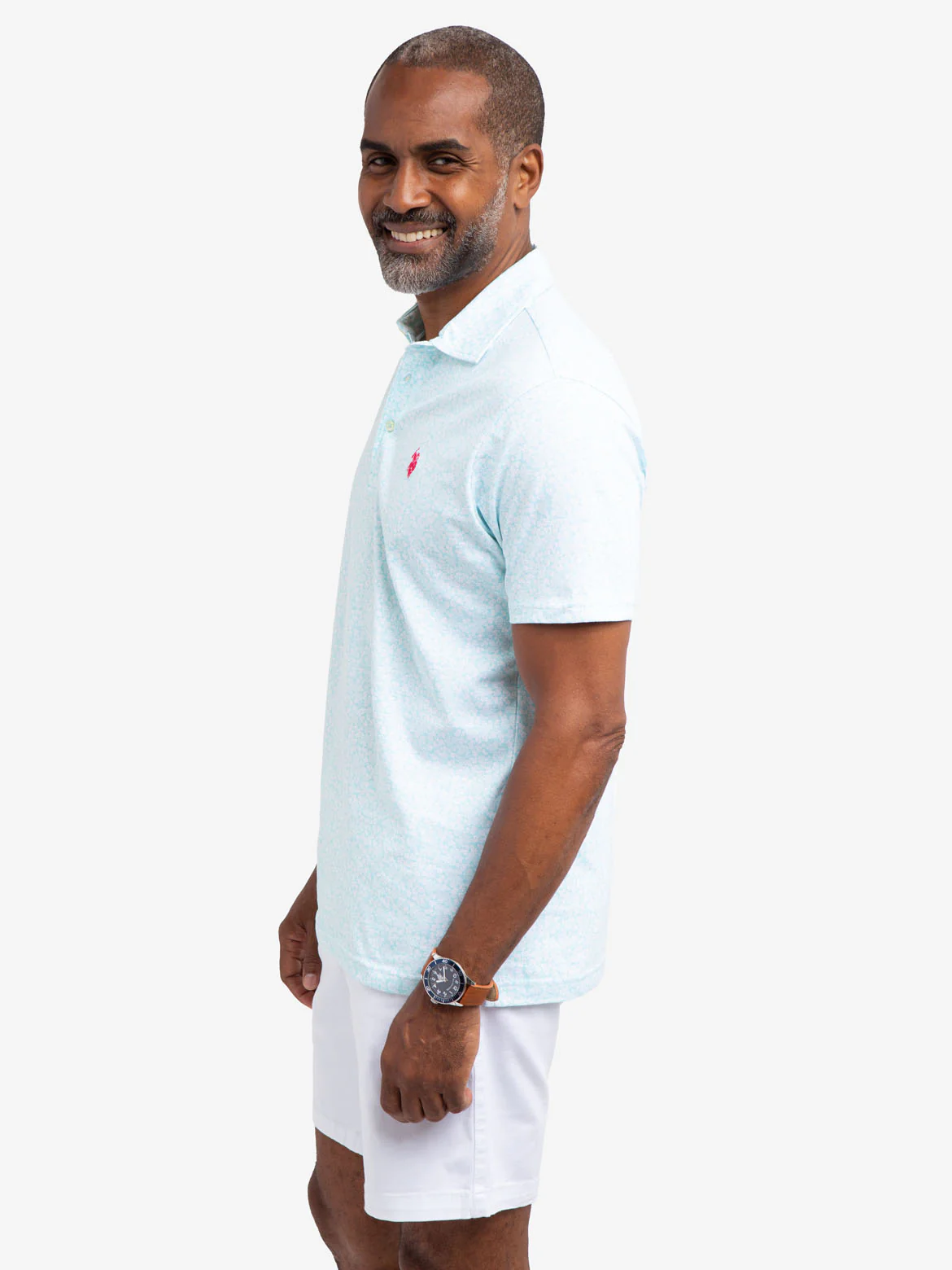 FLORAL JERSEY POLO SHIRT
