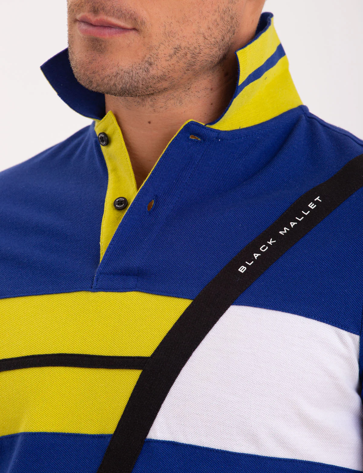 DIAGONAL COLORBLOCK POLO SHIRT