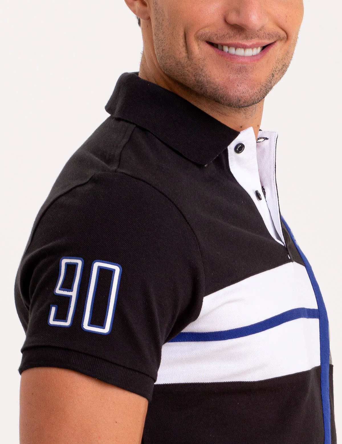 DIAGONAL COLORBLOCK POLO SHIRT