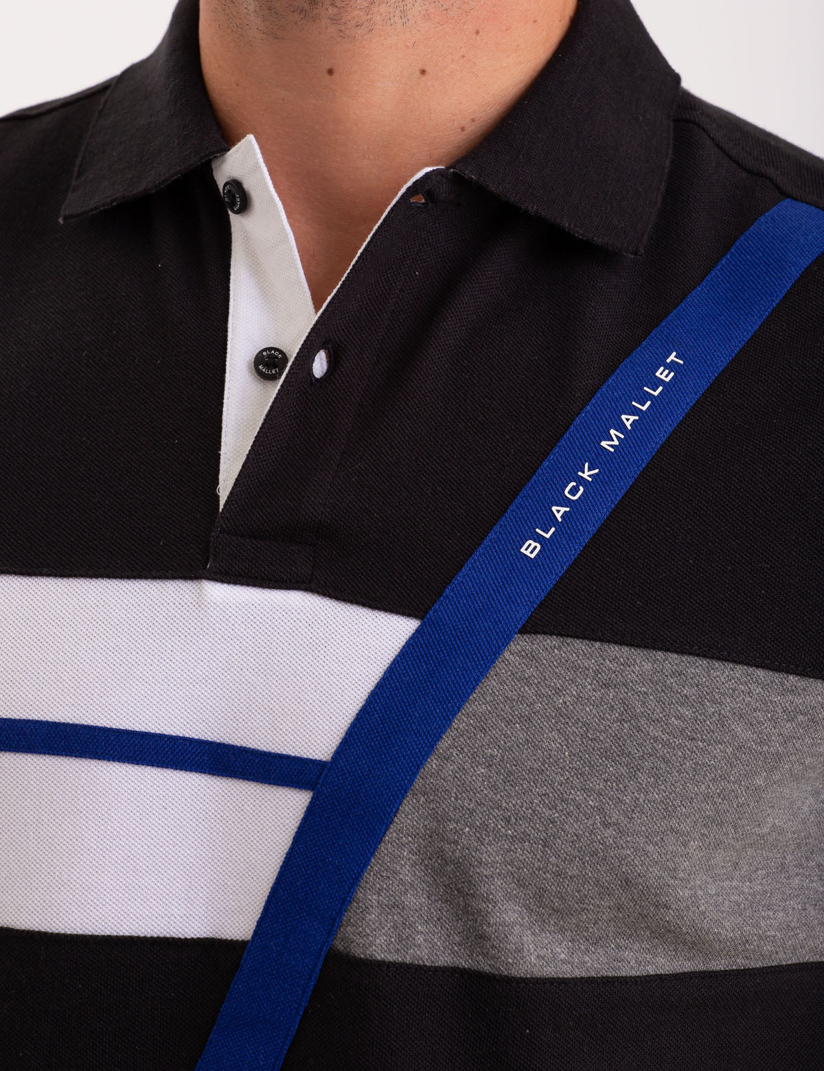 DIAGONAL COLORBLOCK POLO SHIRT
