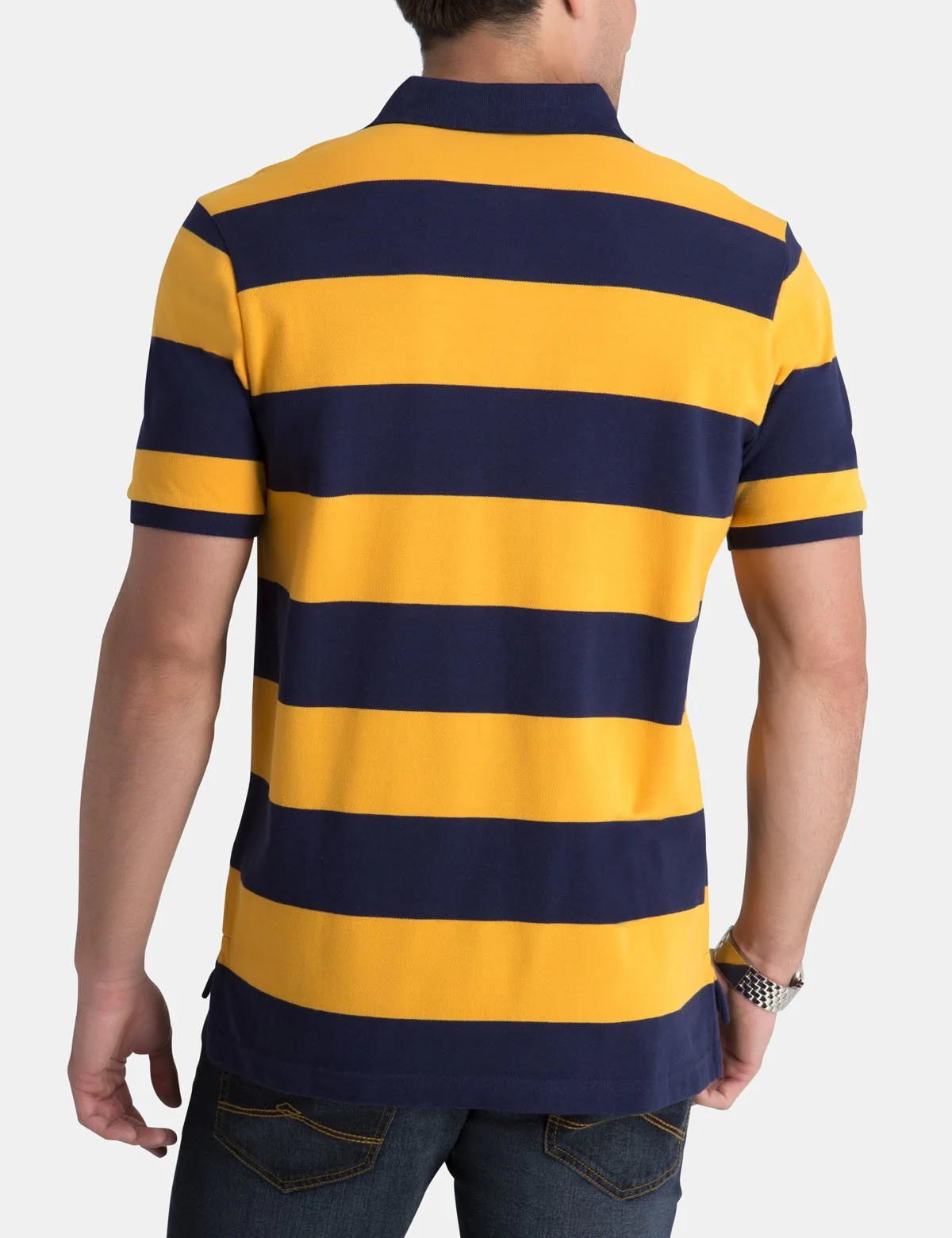 P PATCH RUGBY STRIPE POLO SHIRT