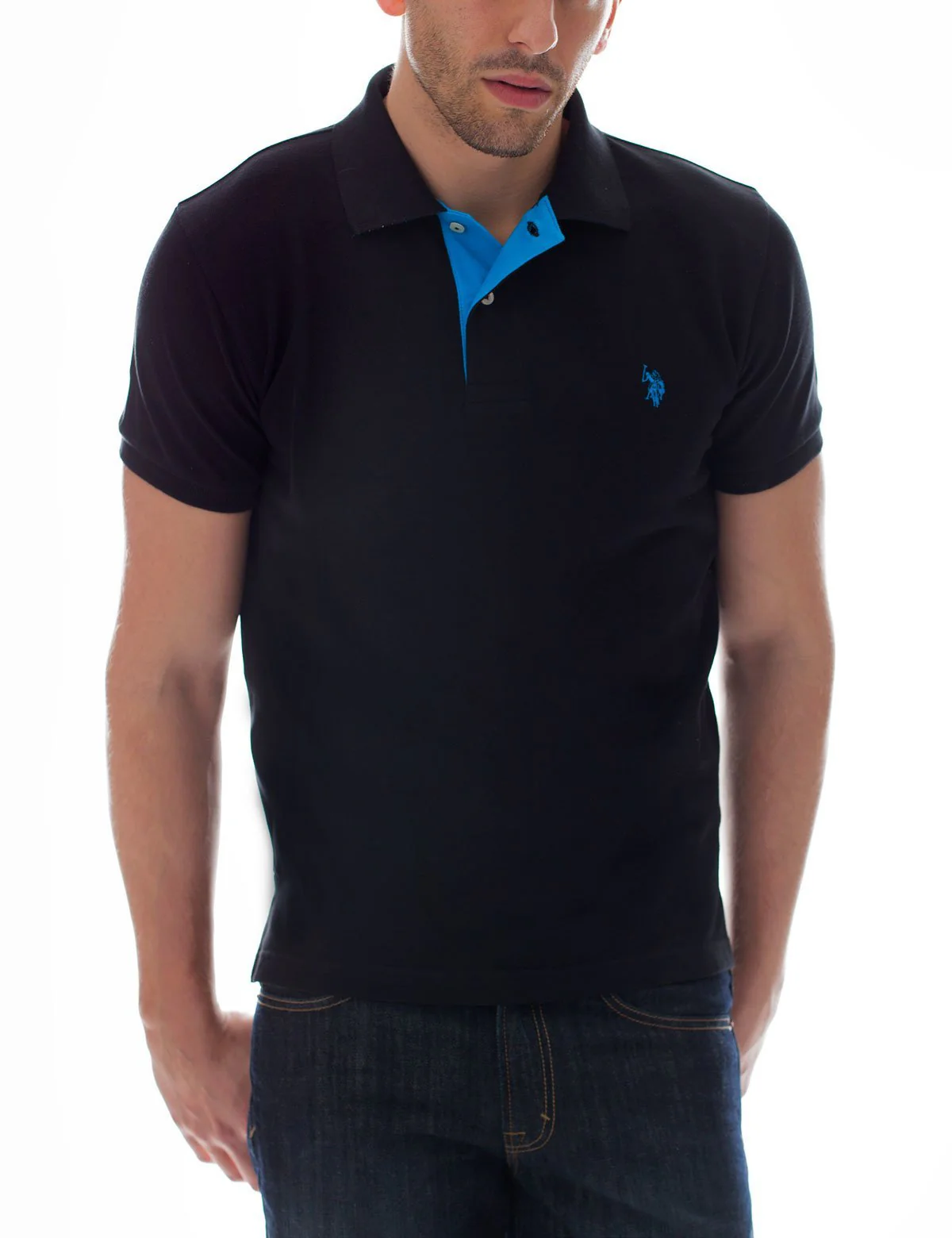 Slim Fit Pique Mesh Small Logo Polo Shirt