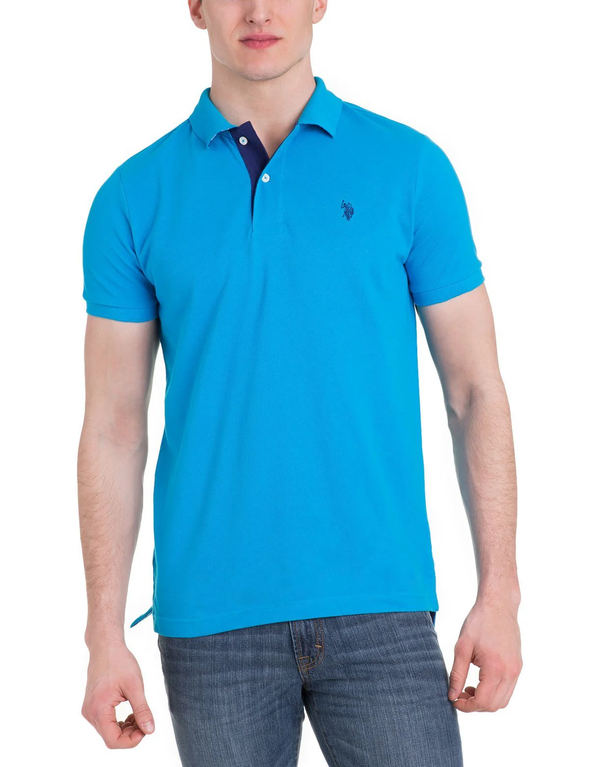 Slim Fit Pique Mesh Small Logo Polo Shirt