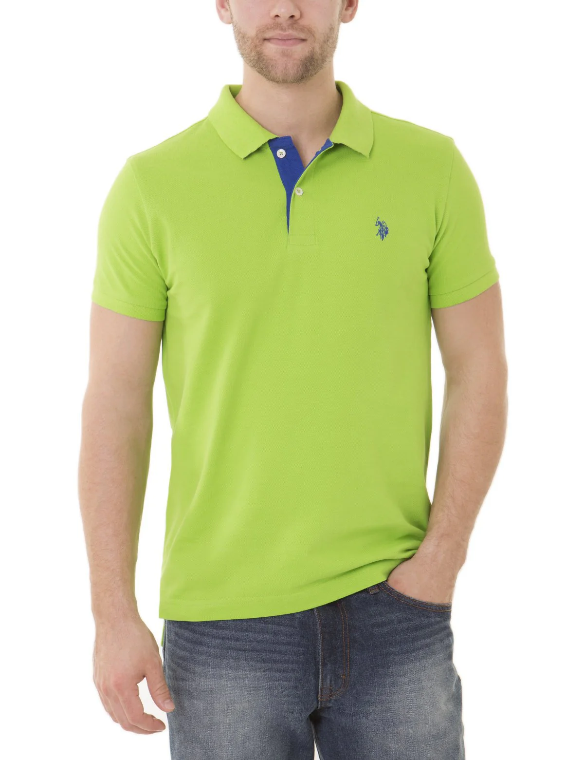 Slim Fit Pique Mesh Small Logo Polo Shirt