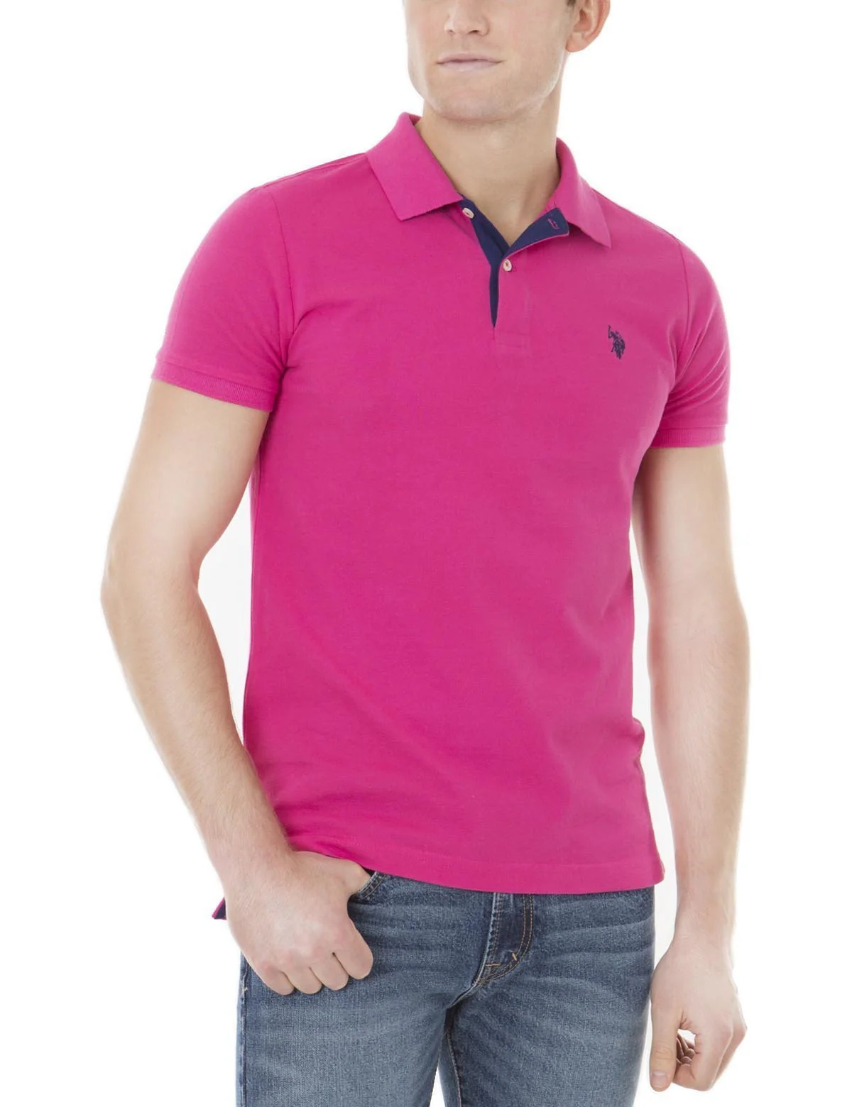 Slim Fit Pique Mesh Small Logo Polo Shirt