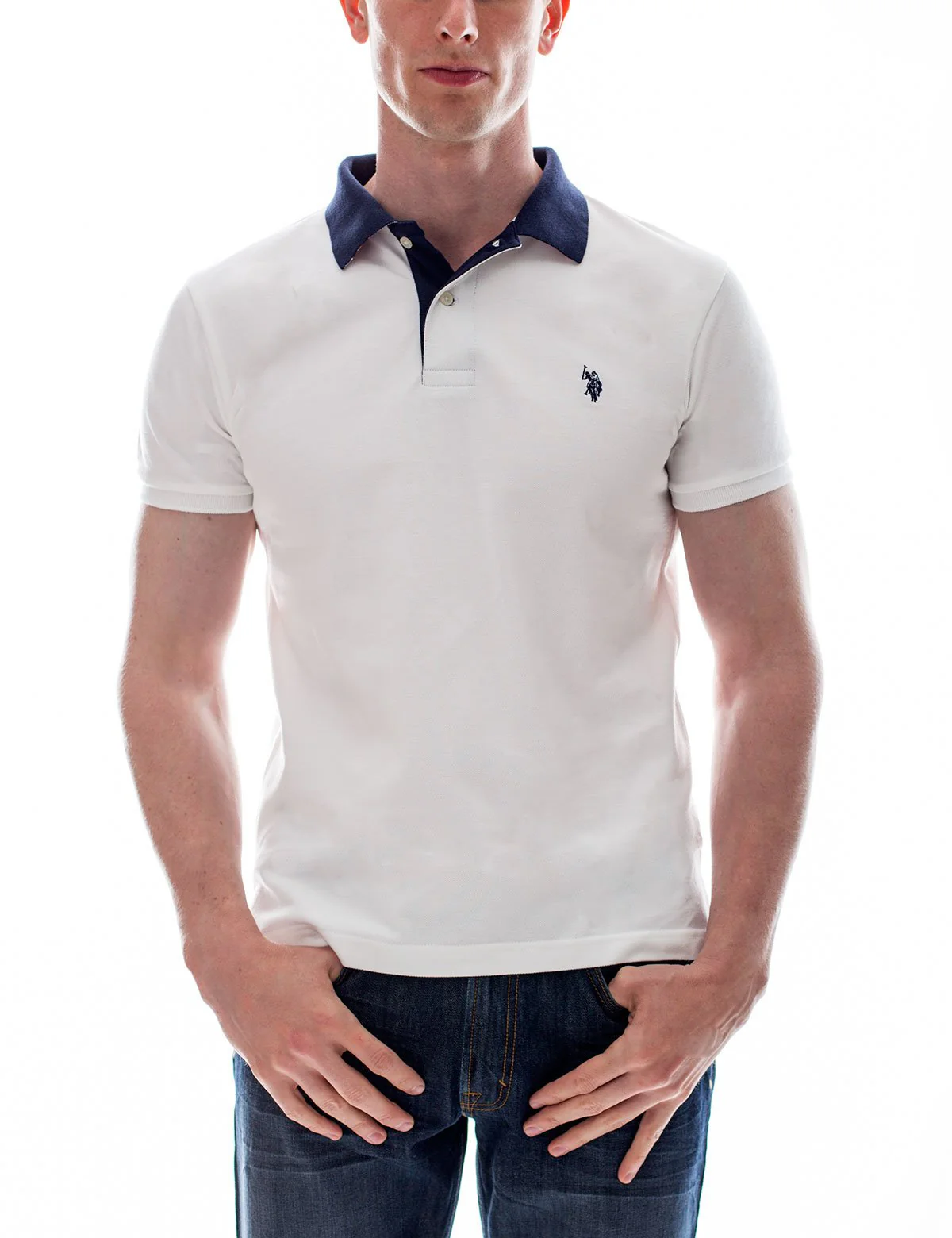 Slim Fit Pique Mesh Small Logo Polo Shirt