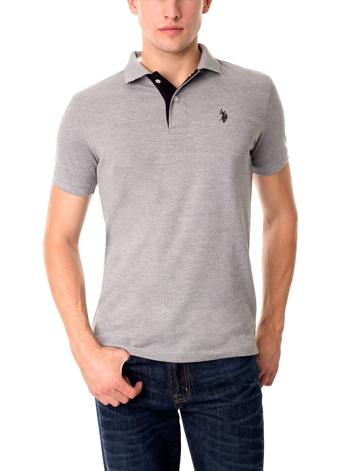Slim Fit Pique Mesh Small Logo Polo Shirt