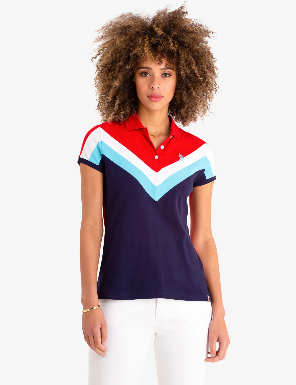 CHEVRON STRIPE POLO SHIRT