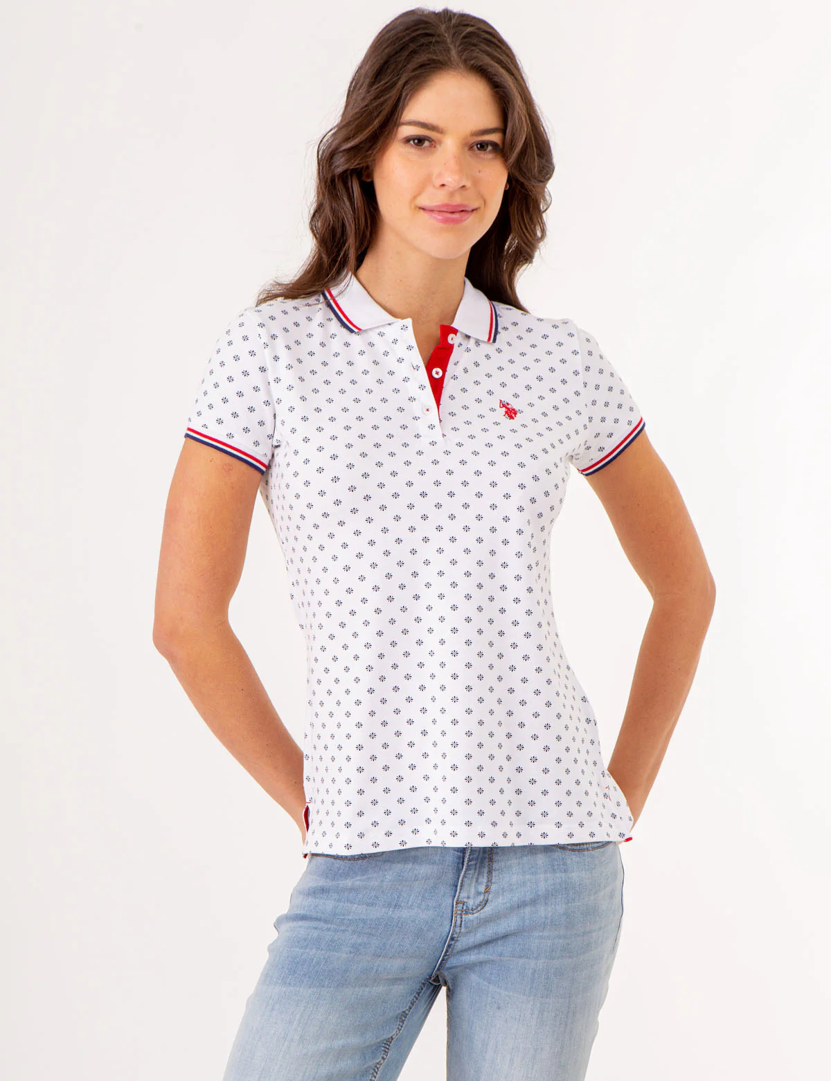 25034-dot-flower-print-tipped-polo-shirt-1.webp DOT FLOWER PRINT TIPPED POLO SHIRT