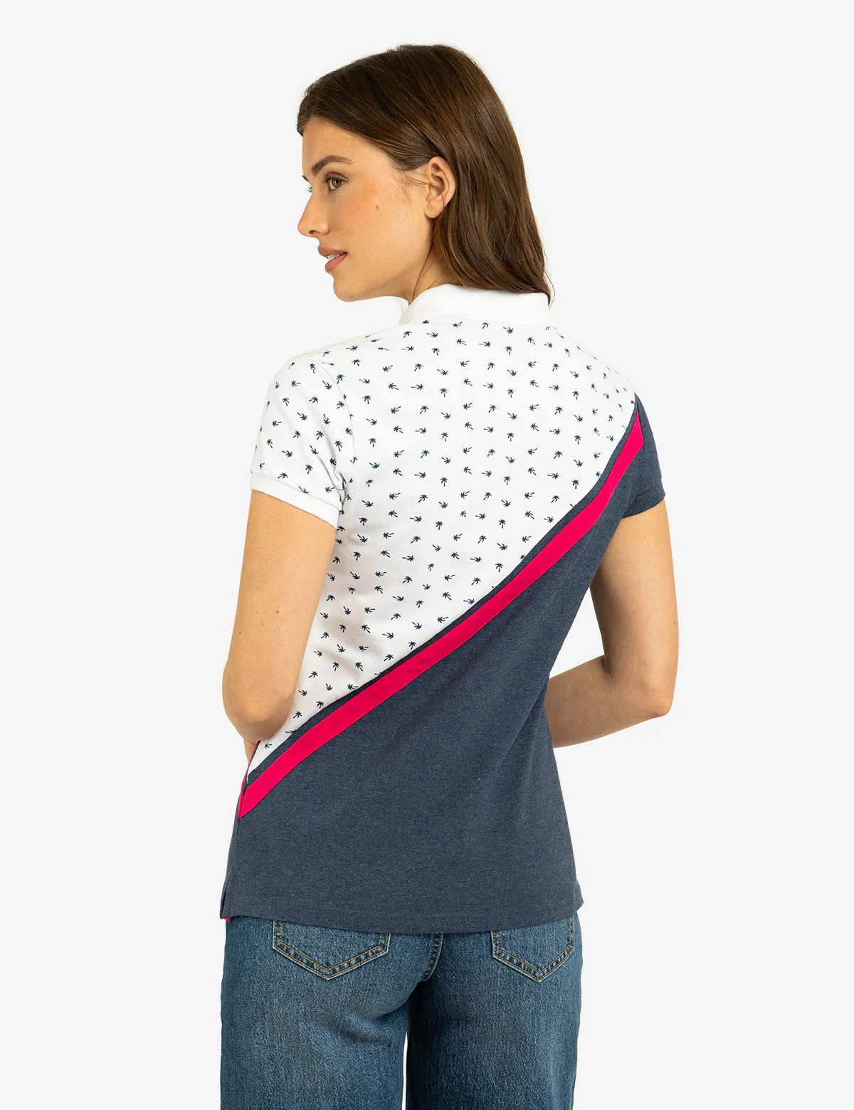 DITSY DIAGONAL COLORBLOCK POLO SHIRT