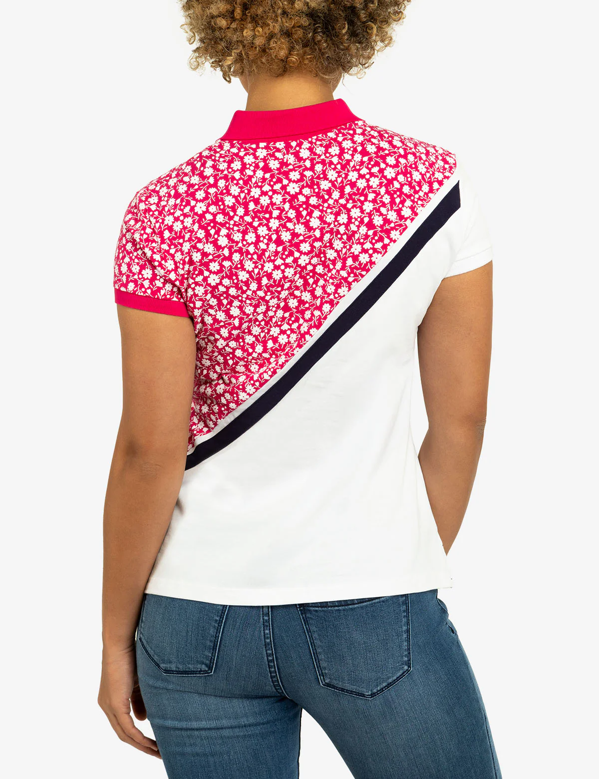 DITSY DIAGONAL COLORBLOCK POLO SHIRT