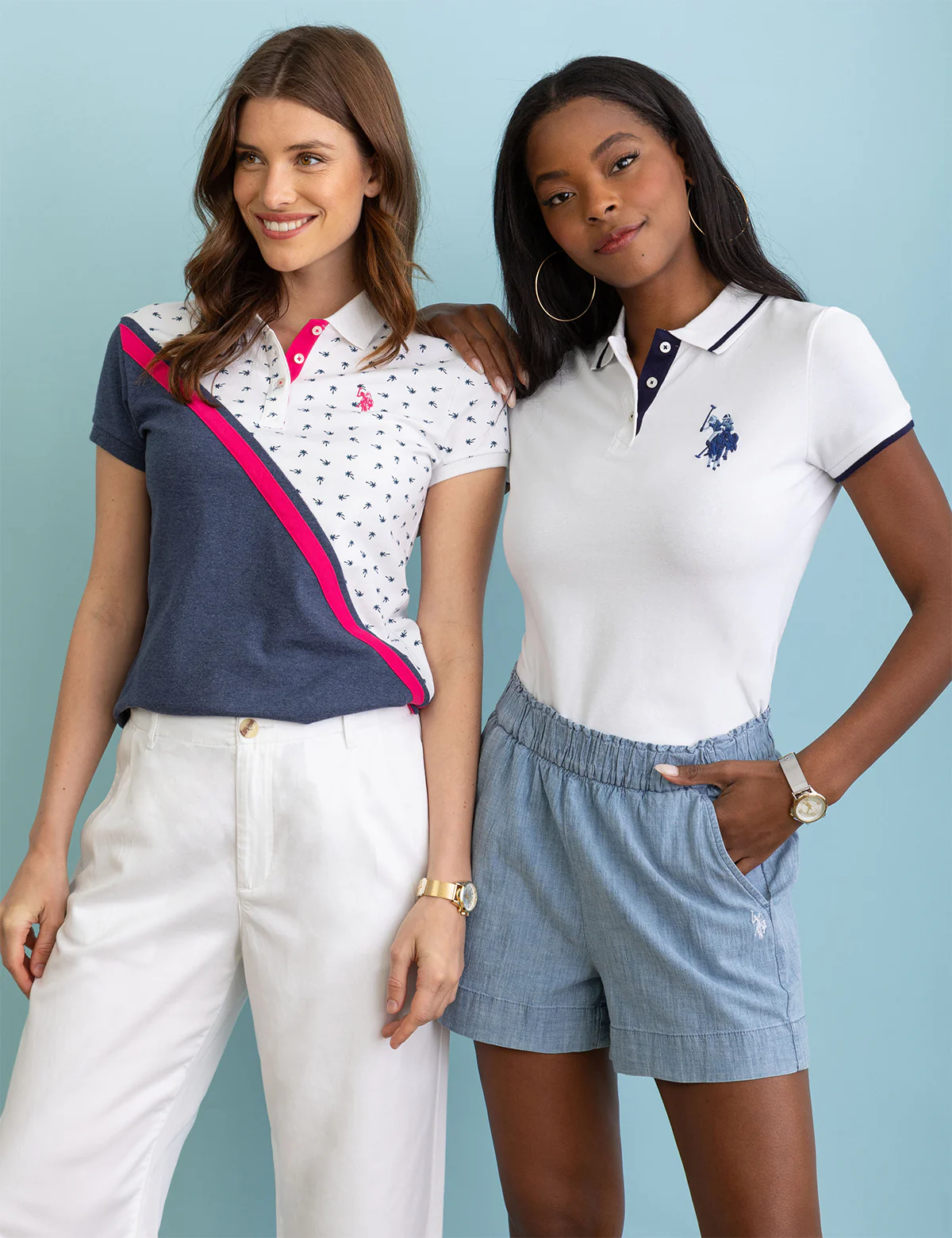 DITSY DIAGONAL COLORBLOCK POLO SHIRT