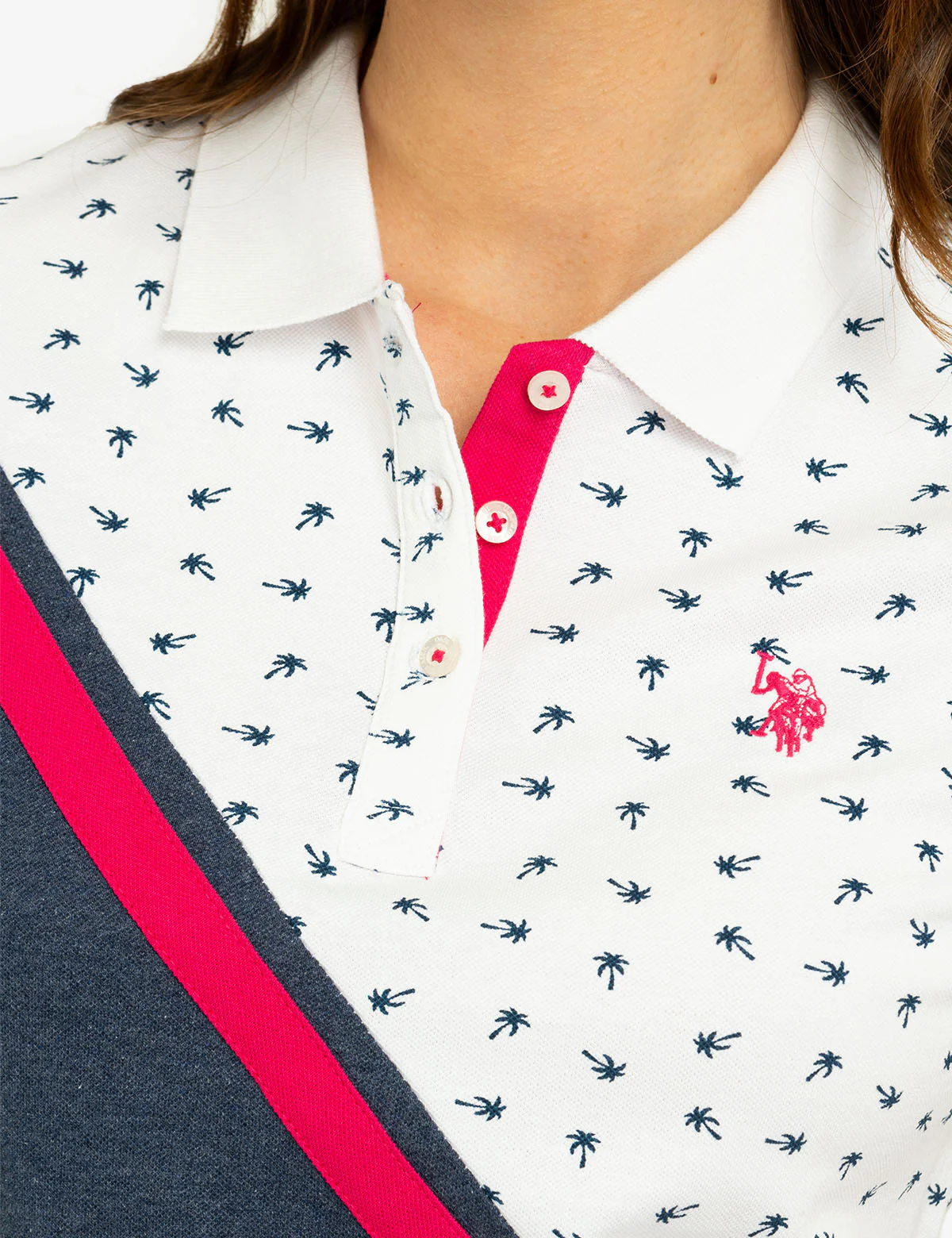 DITSY DIAGONAL COLORBLOCK POLO SHIRT