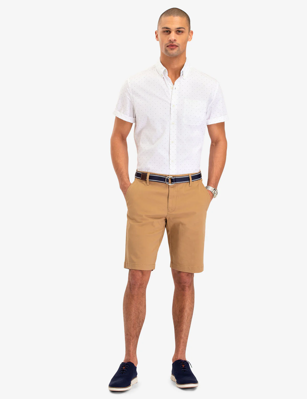 DOT PRINT POPLIN SHORT SLEEVE SHIRT