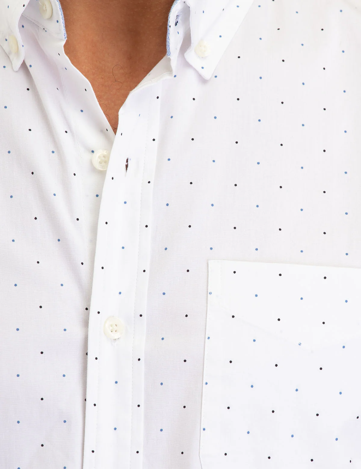 DOT PRINT POPLIN SHORT SLEEVE SHIRT