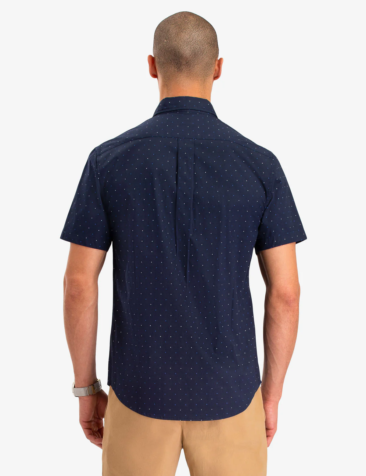 DOT PRINT POPLIN SHORT SLEEVE SHIRT