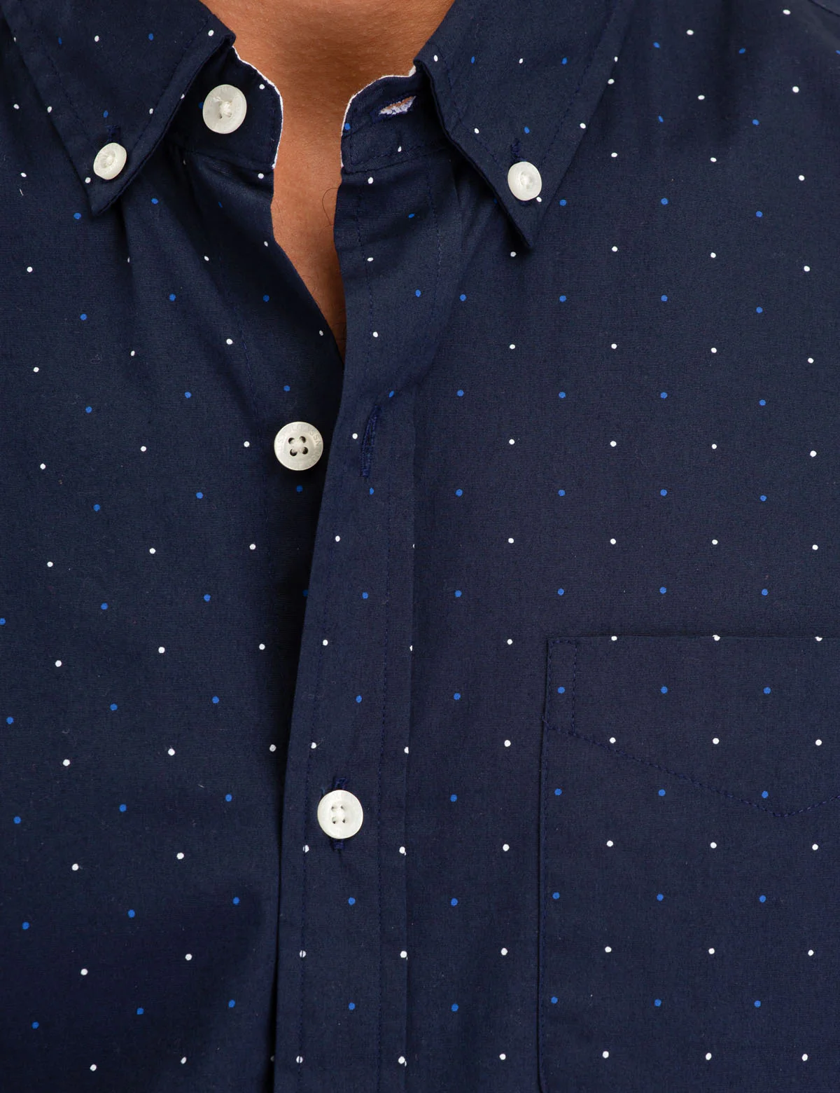 DOT PRINT POPLIN SHORT SLEEVE SHIRT
