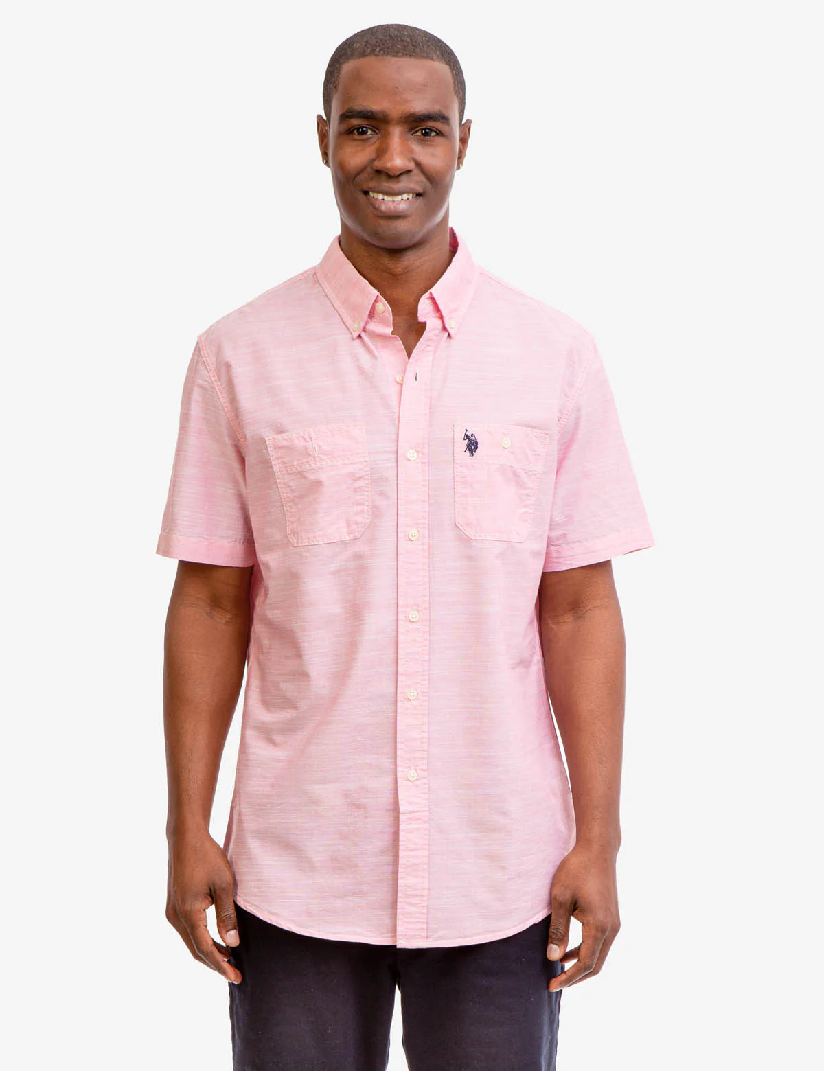 SHORT SLEEVE SLUB WOVEN SHIRT