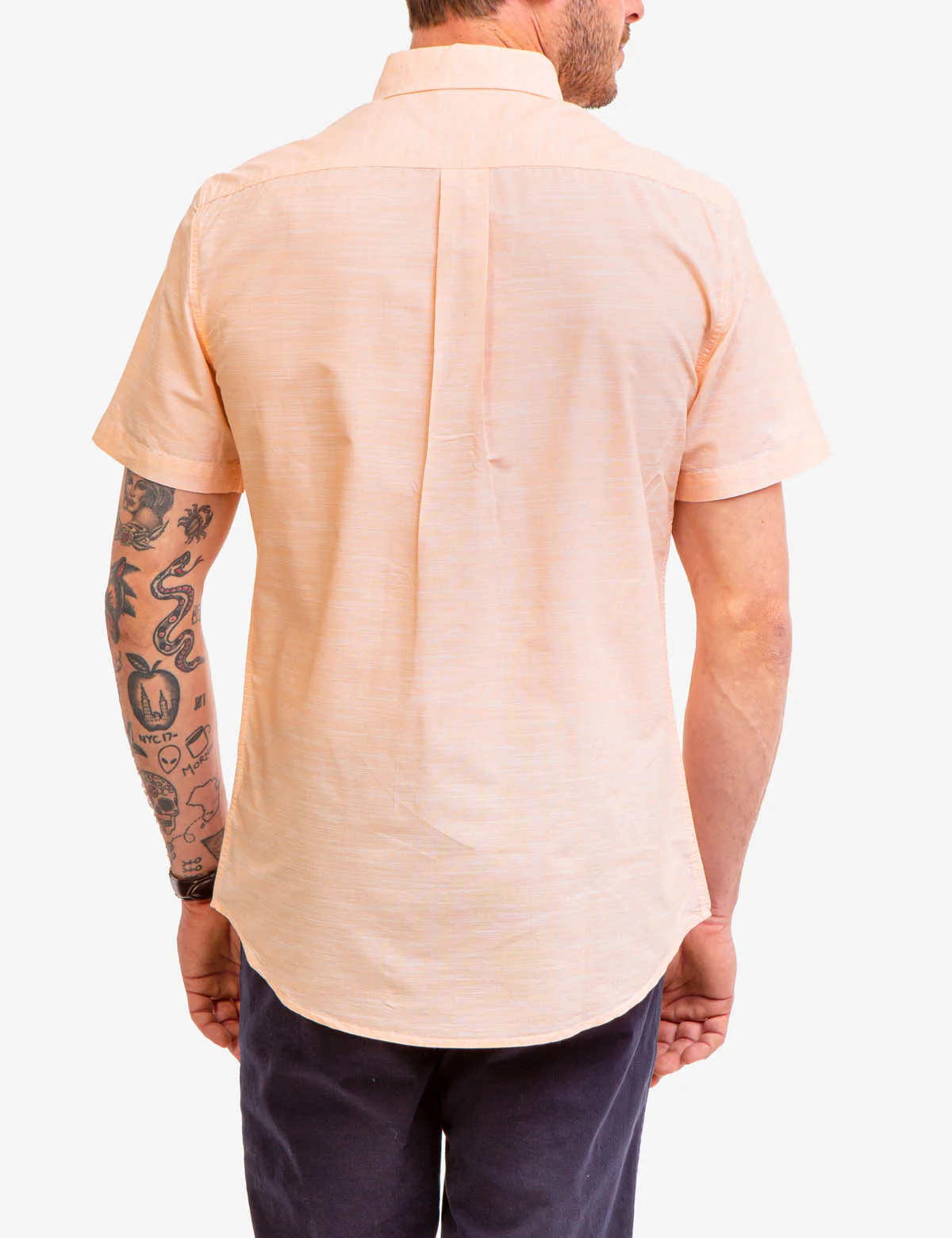 SHORT SLEEVE SLUB WOVEN SHIRT