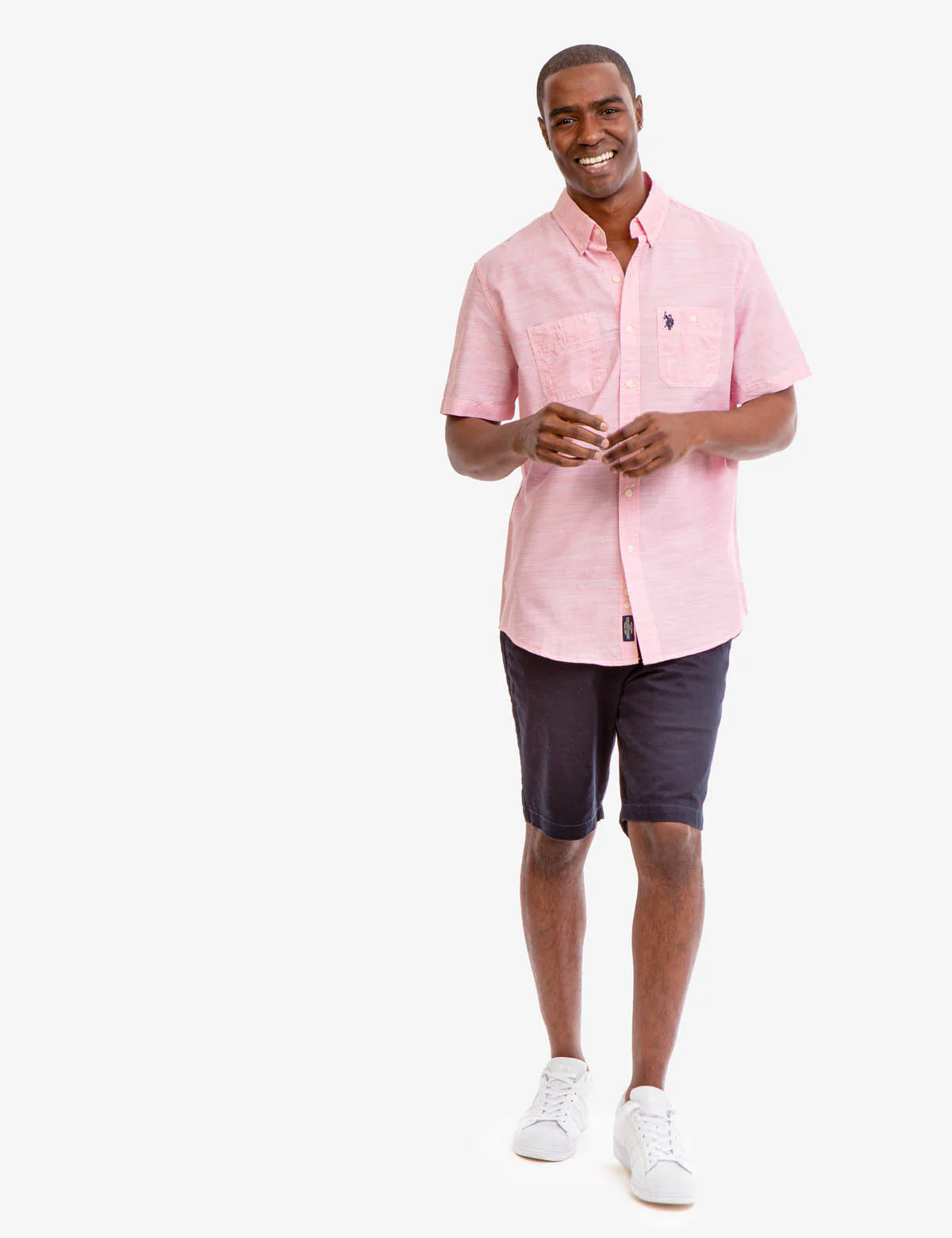 SHORT SLEEVE SLUB WOVEN SHIRT