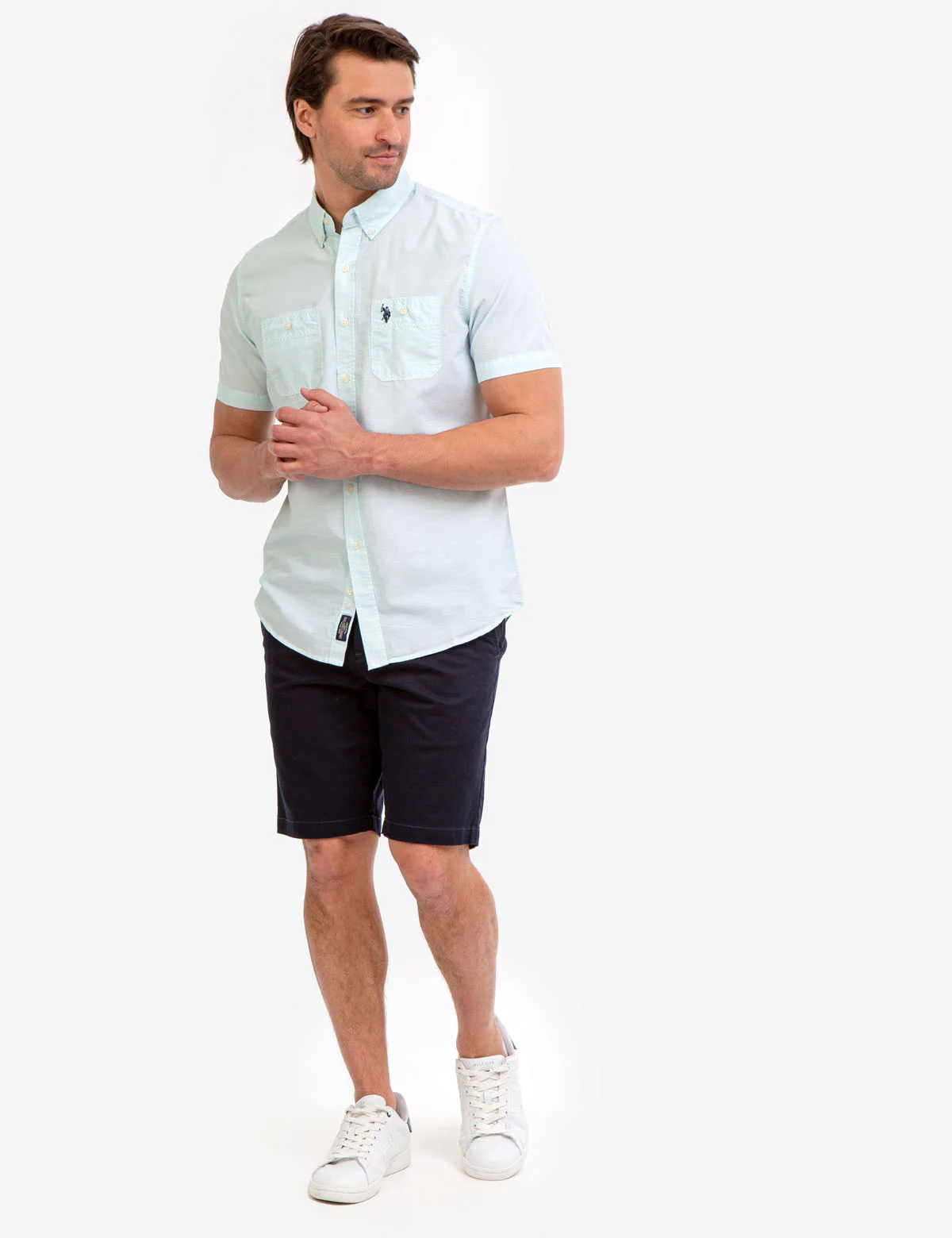 SHORT SLEEVE SLUB WOVEN SHIRT