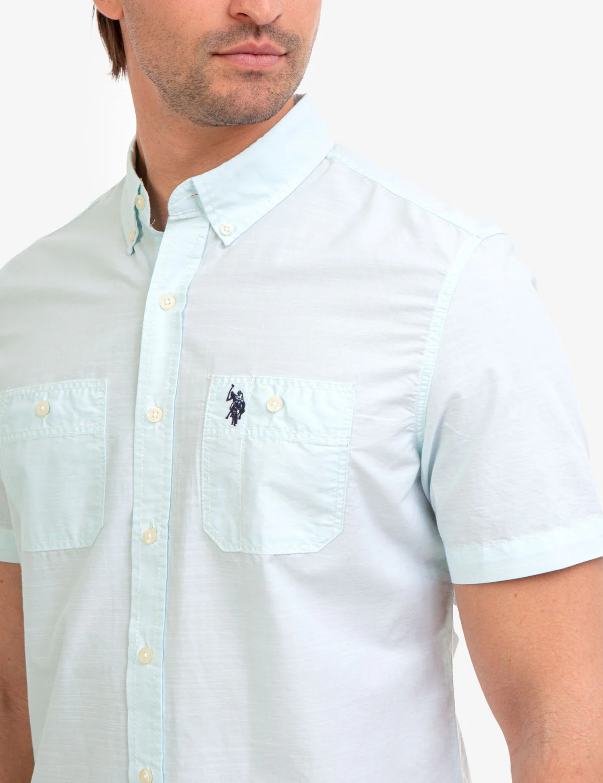 SHORT SLEEVE SLUB WOVEN SHIRT