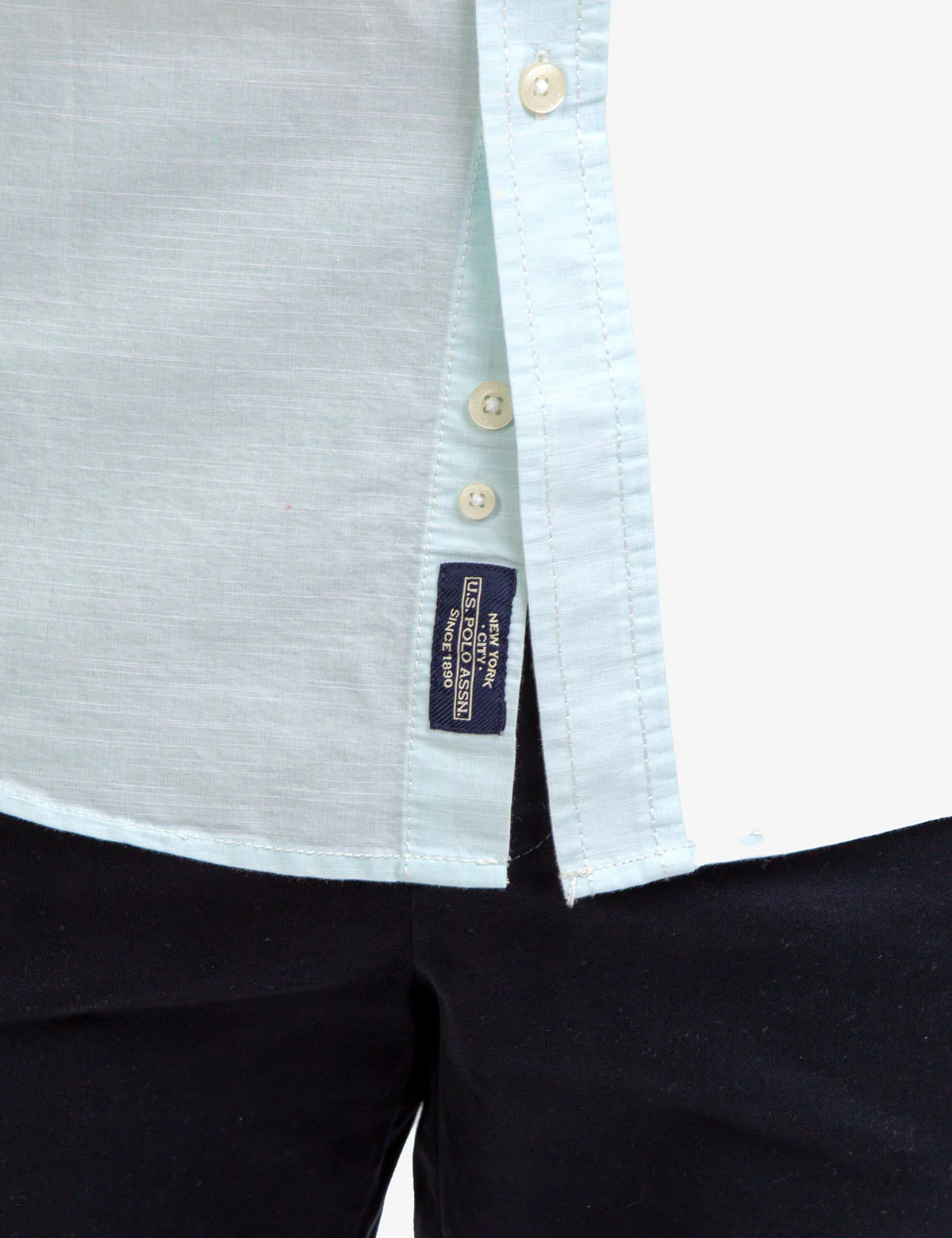 SHORT SLEEVE SLUB WOVEN SHIRT