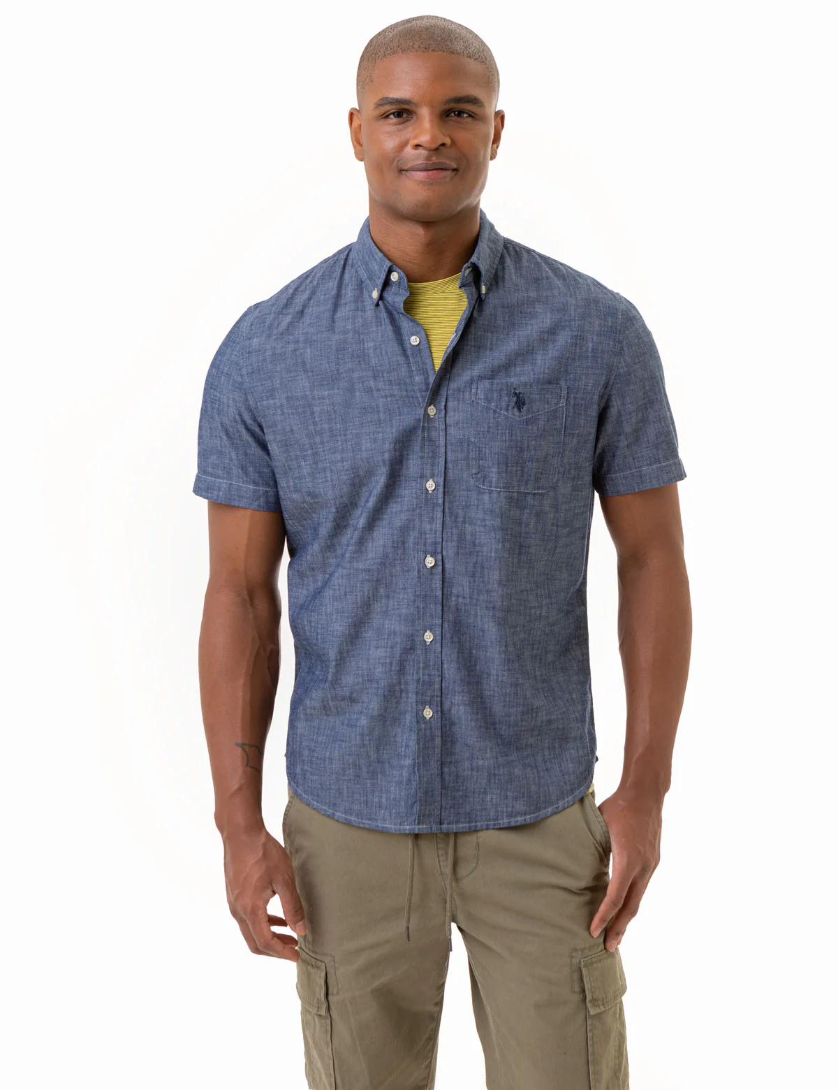26494-short-sleeve-slub-chambray-woven-shirt-1.webp SHORT SLEEVE SLUB CHAMBRAY WOVEN SHIRT