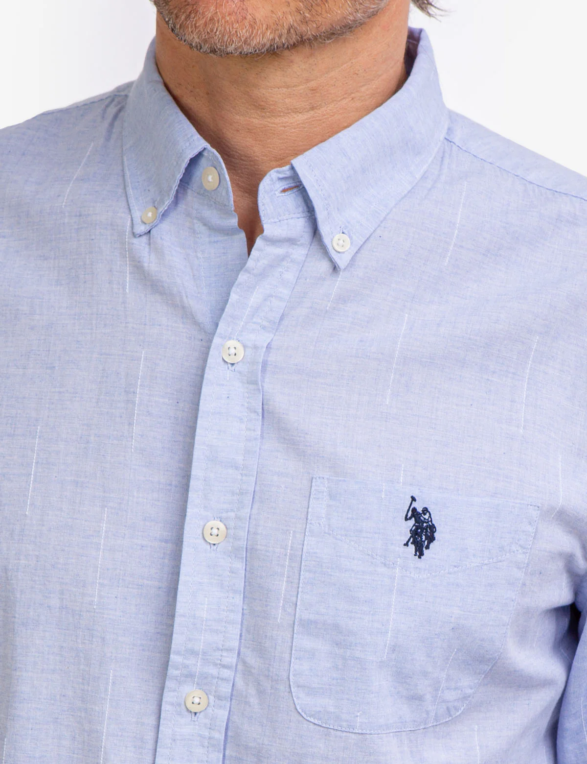 LONG SLEEVE HEATHER WOVEN SHIRT