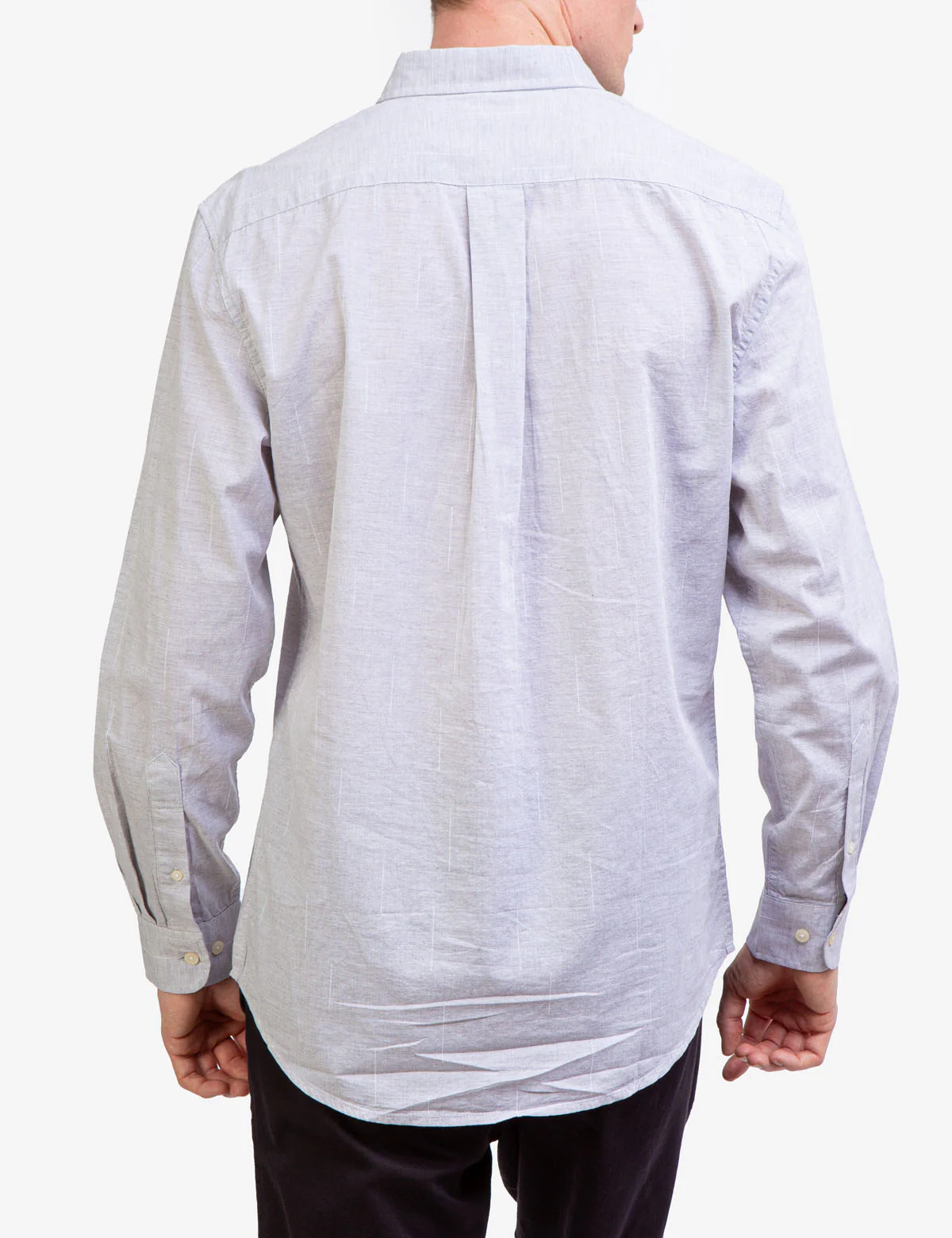LONG SLEEVE HEATHER WOVEN SHIRT