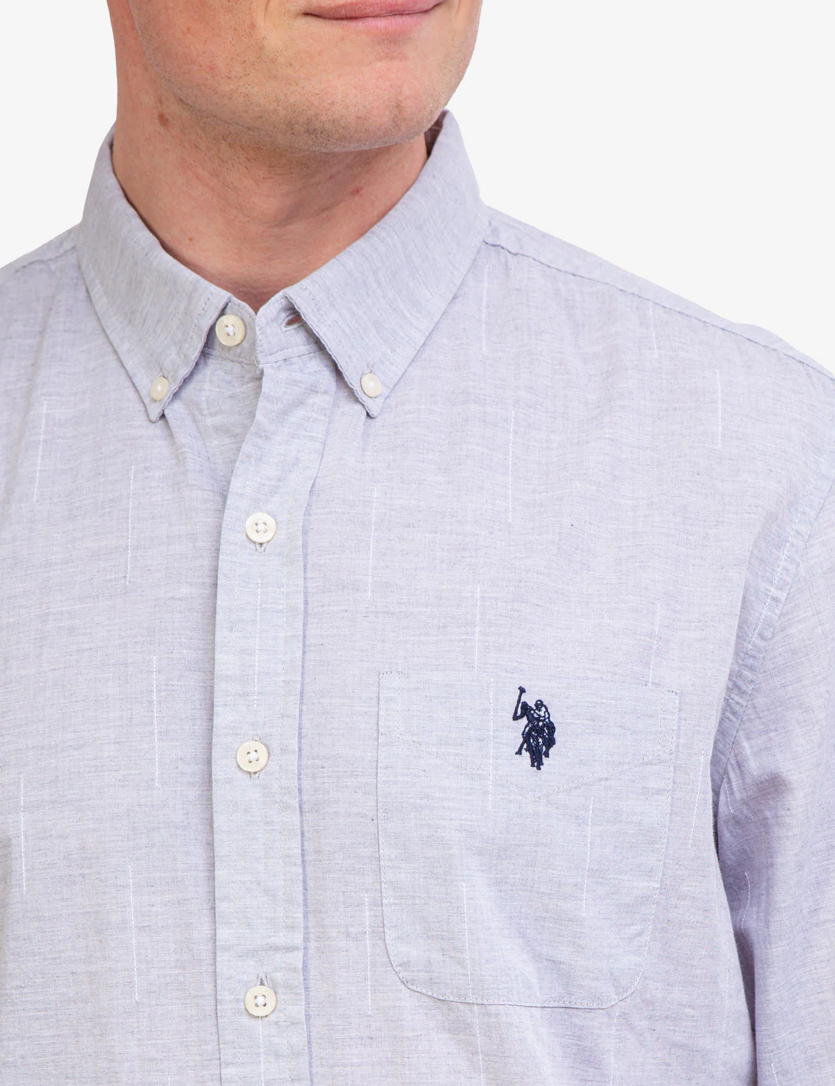 LONG SLEEVE HEATHER WOVEN SHIRT