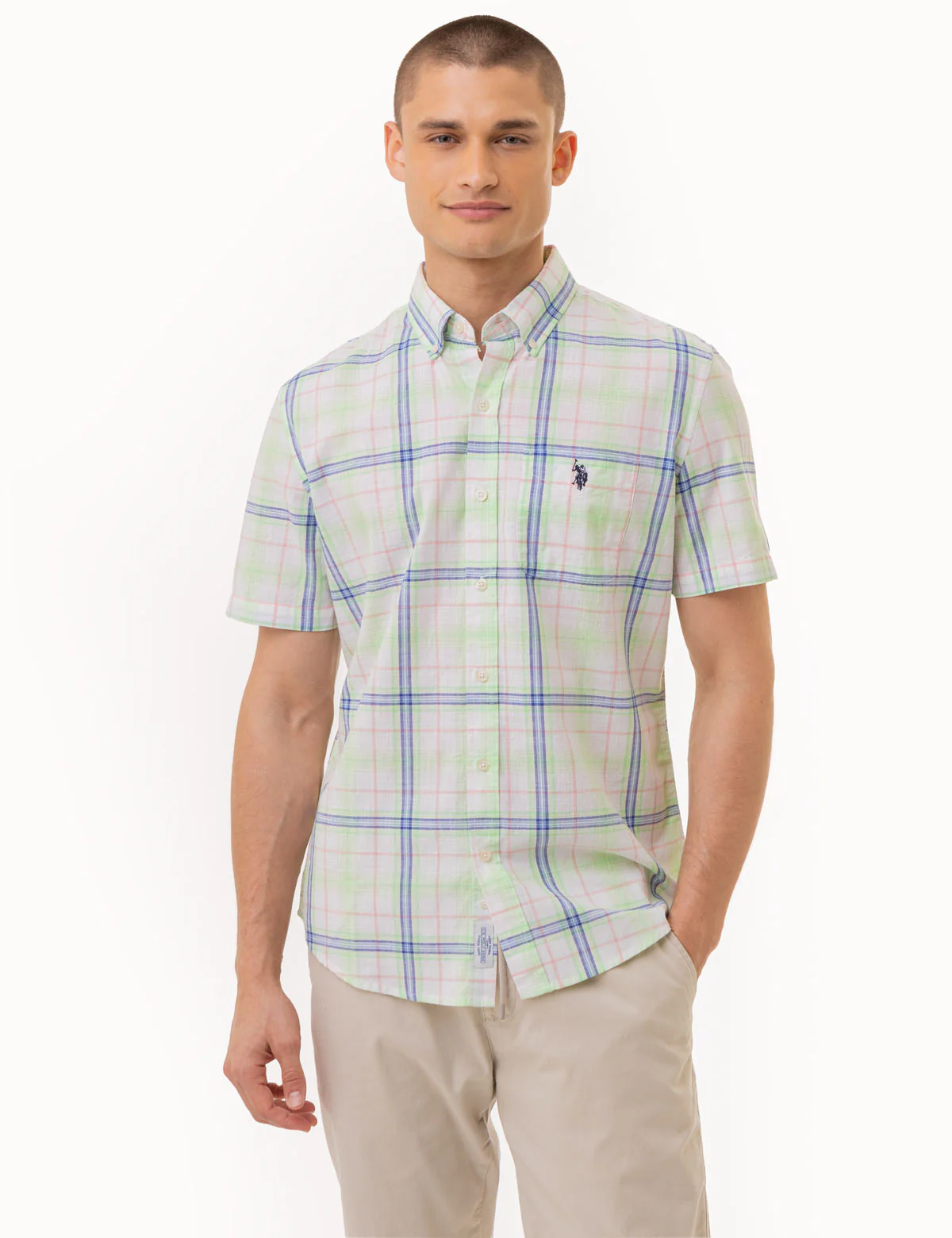 26842-plaid-poplin-woven-short-sleeve-shirt-1.webp PLAID POPLIN WOVEN SHORT SLEEVE SHIRT