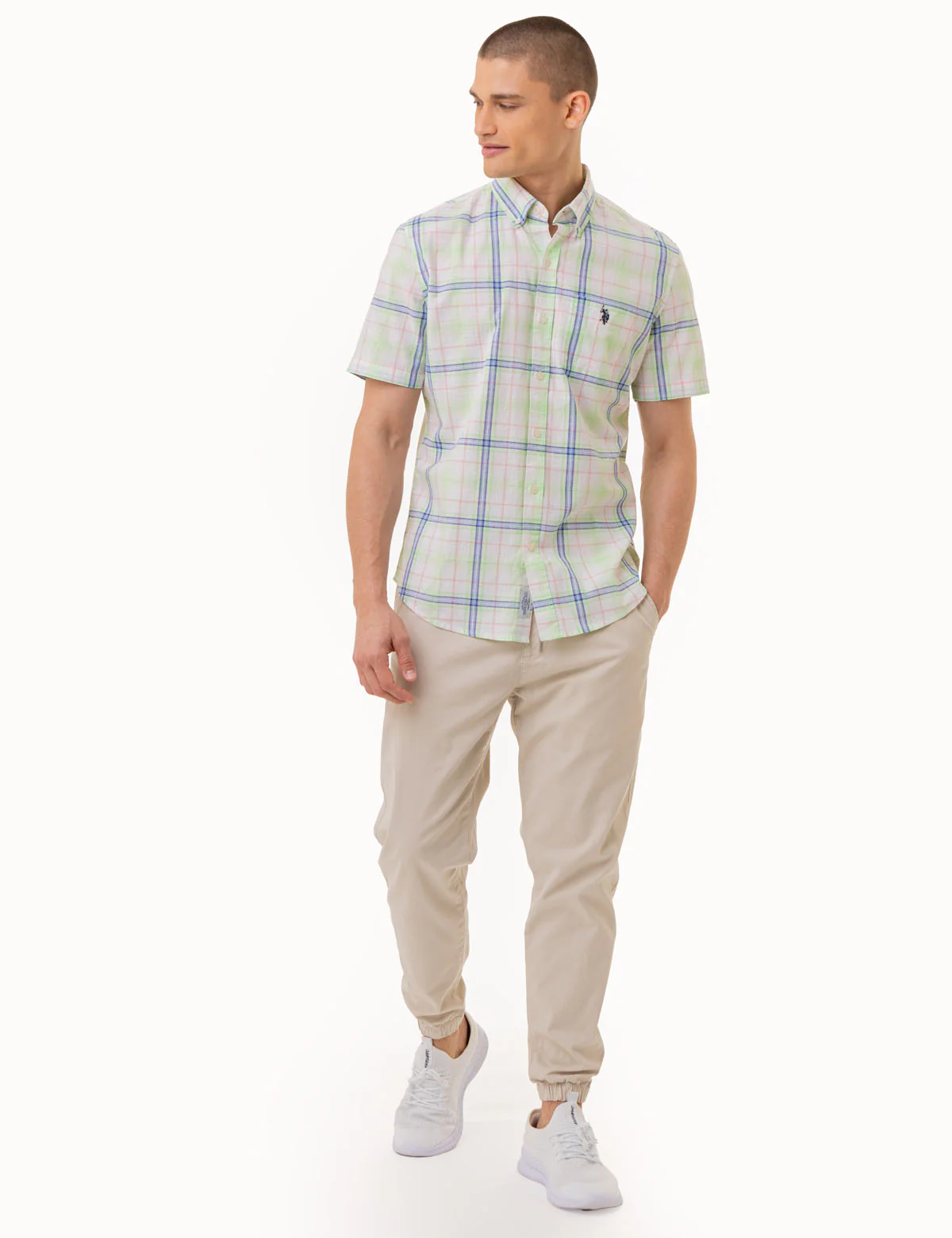 26842-plaid-poplin-woven-short-sleeve-shirt-2.webp PLAID POPLIN WOVEN SHORT SLEEVE SHIRT