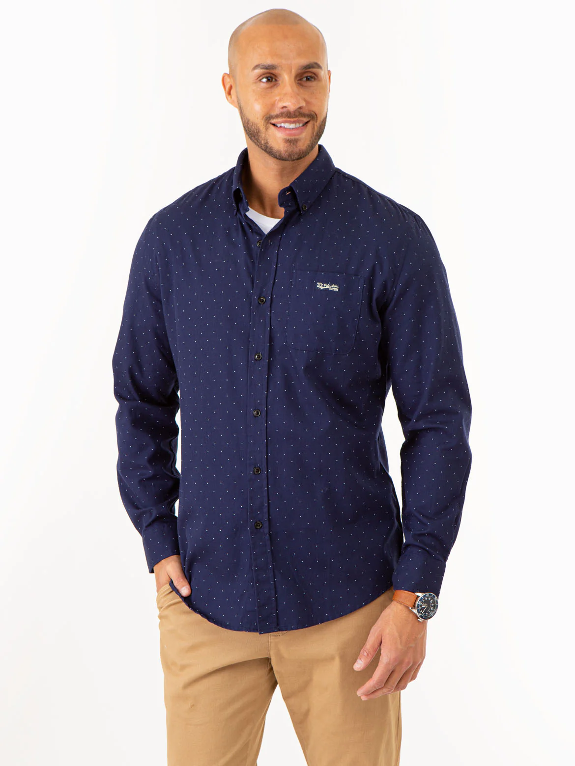 26886-allover-pin-dot-long-sleeve-shirt-with-pocket-1.webp ALLOVER PIN DOT LONG SLEEVE SHIRT WITH POCKET
