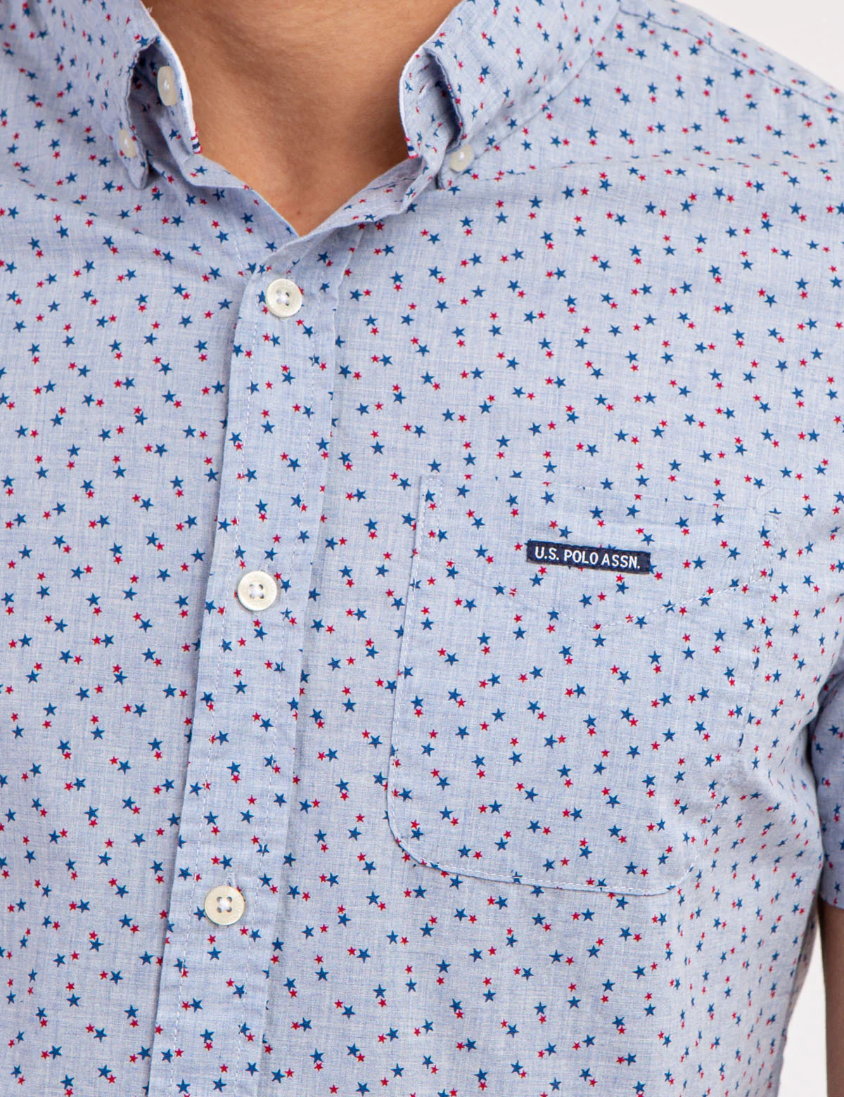 27093-star-print-poplin-short-sleeve-shirt-with-pocket-2.webp STAR PRINT POPLIN SHORT SLEEVE SHIRT WITH POCKET