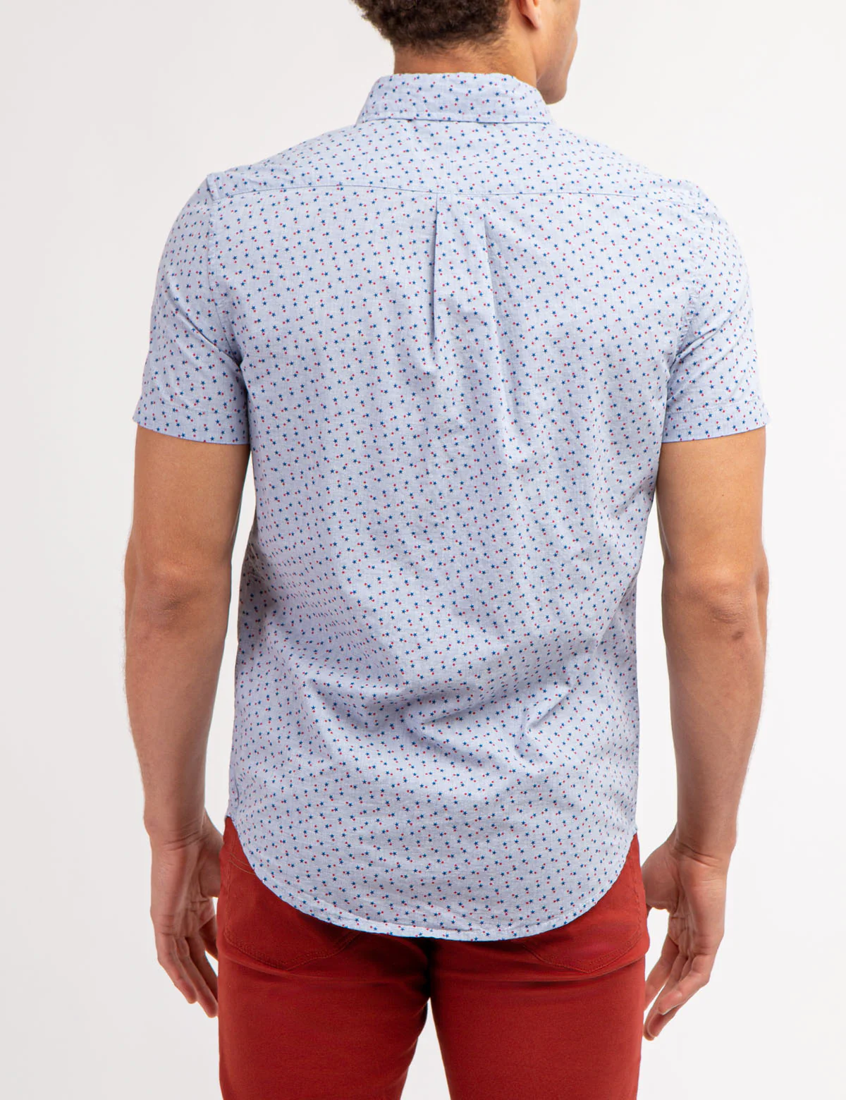 27093-star-print-poplin-short-sleeve-shirt-with-pocket-4.webp STAR PRINT POPLIN SHORT SLEEVE SHIRT WITH POCKET