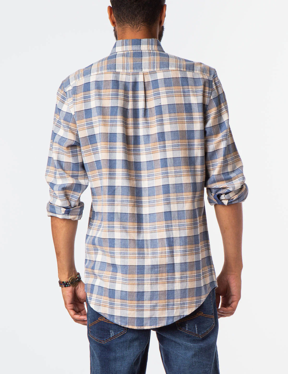 HEATHERED CANVAS PLAID SHIRT